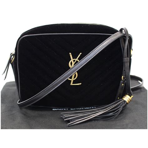 ysl black on black crossbody|ysl black crossbody with tassel.